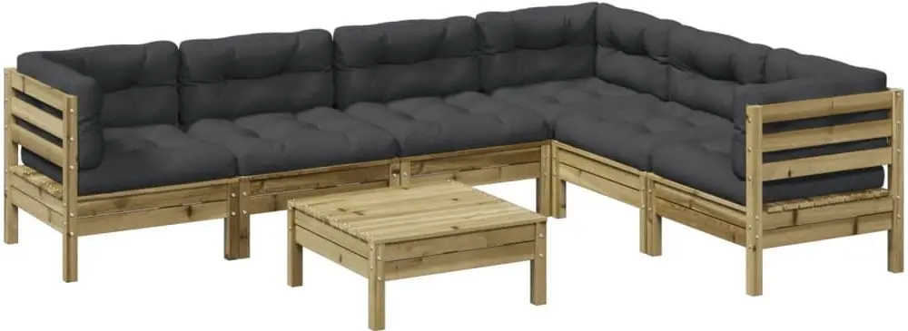 Set mobilier de grădină VidaXL 3299473 (Natural/Anthracite)