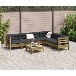 Set mobilier de grădină VidaXL 3299473 (Natural/Anthracite)