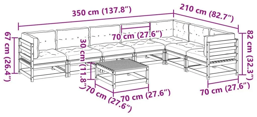 Комплект садовой мебели VidaXL 3299480 (Natural/Grey)