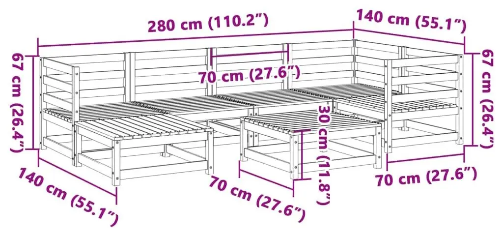 Комплект садовой мебели VidaXL 3299532 (Natural)