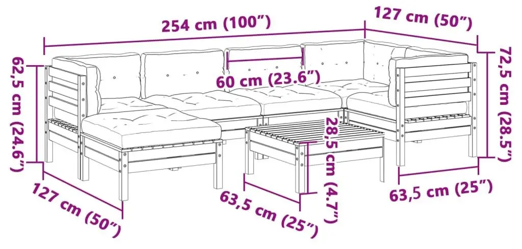 Set mobilier de gradina VidaXL 3299538 (Brown/Cream)