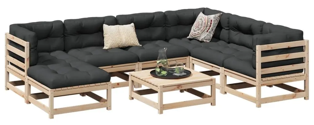 Set mobilier de gradina VidaXL 3299556 (Natural/Anthracite)