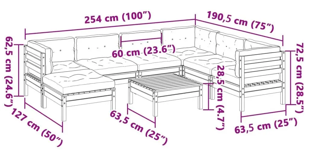Set mobilier de gradina VidaXL 3299560 (Brown/Cream)