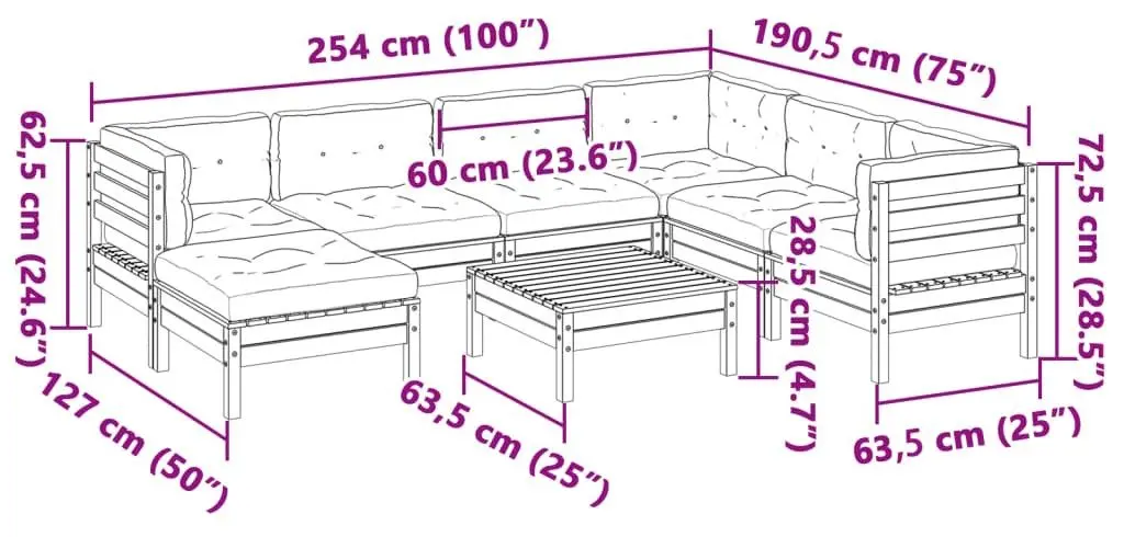 Set mobilier de gradina VidaXL 3299561 (Natural/Grey)