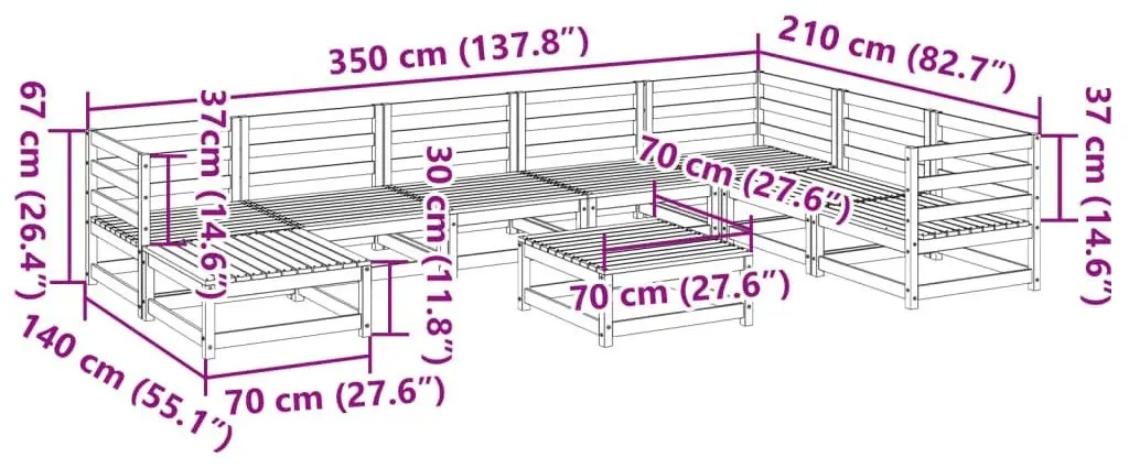 Set mobilier de gradina VidaXL 3299583 (Natural)