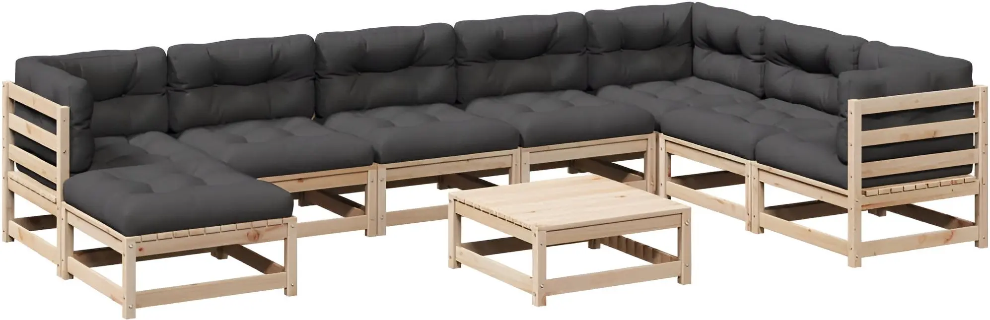 Set mobilier de grădină VidaXL 3299585 (Natural/Anthracite)