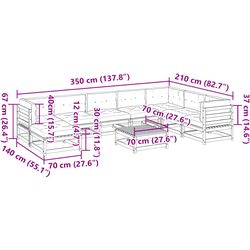 Set mobilier de grădină VidaXL 3299585 (Natural/Anthracite) Thumb