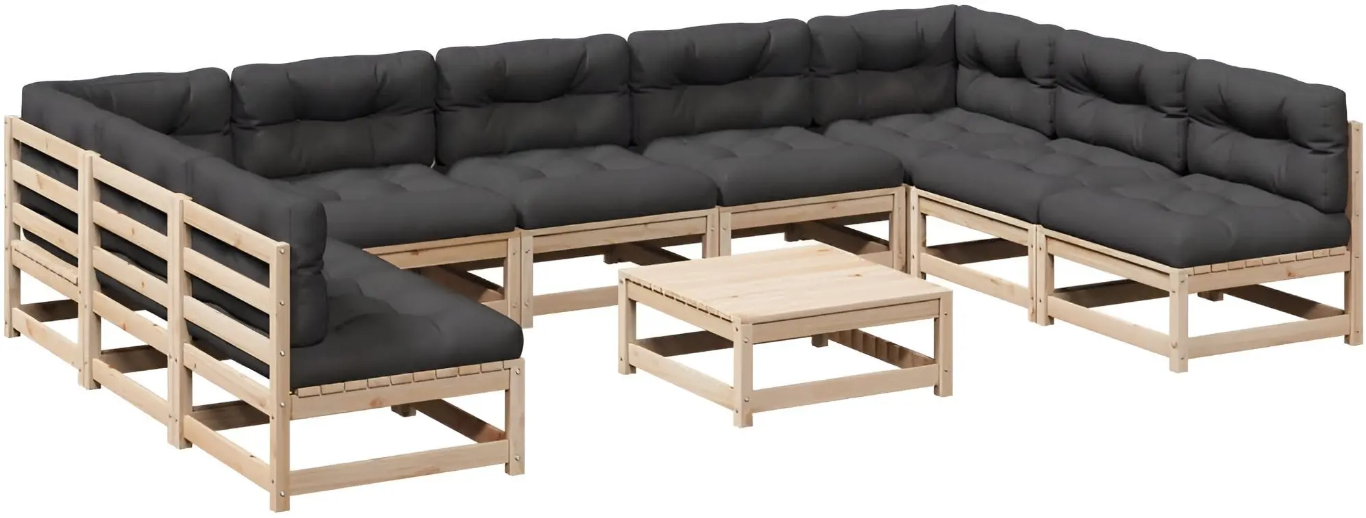 Set mobilier de grădină VidaXL 3299596 (Natural/Anthracite)