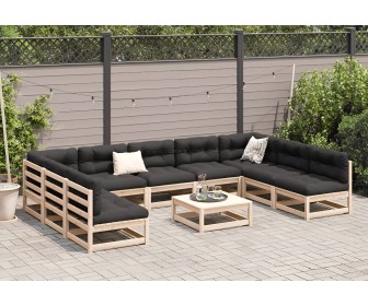 Set mobilier de grădină VidaXL 3299596 (Natural/Anthracite)