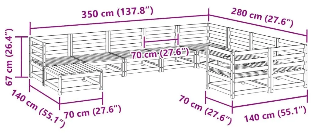Set mobilier de gradina VidaXL 3299639 (Natural)