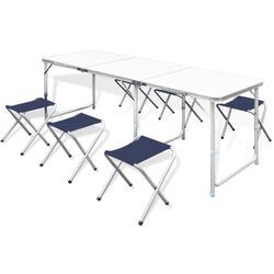 Set mobilier de gradina VidaXL 41329 (White/Blue) Thumb