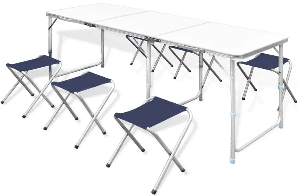 Set mobilier de gradina VidaXL 41329 (White/Blue)