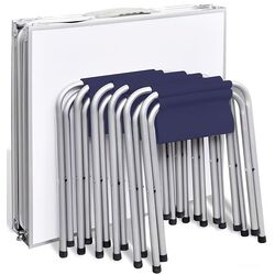 Set mobilier de gradina VidaXL 41329 (White/Blue) Thumb