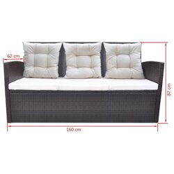 Set mobilier de gradina VidaXL 42644 (Brown/White) Thumb