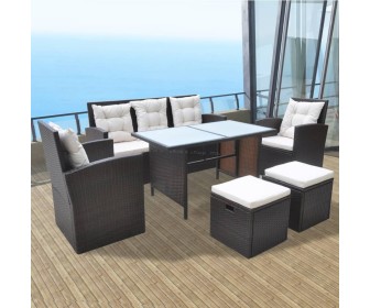 Set mobilier de gradina VidaXL 42644 (Brown/White)