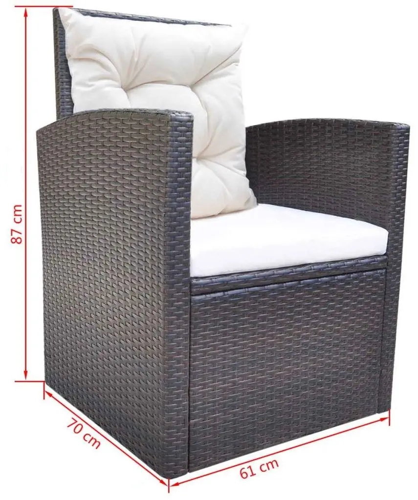 Set mobilier de gradina VidaXL 42644 (Brown/White)