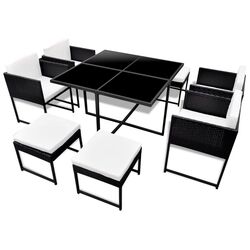 Set mobilier de gradina VidaXL 42759 (Black/White) Thumb