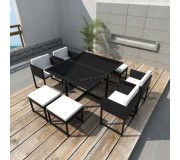 Set mobilier de gradina VidaXL 42759 (Black/White)