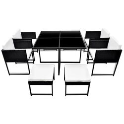 Set mobilier de gradina VidaXL 42759 (Black/White) Thumb