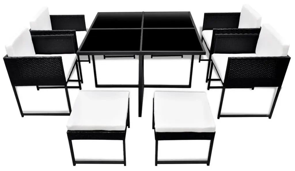 Set mobilier de gradina VidaXL 42759 (Black/White)