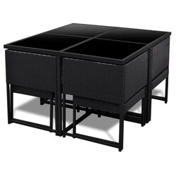 Set mobilier de gradina VidaXL 42759 (Black/White) Thumb