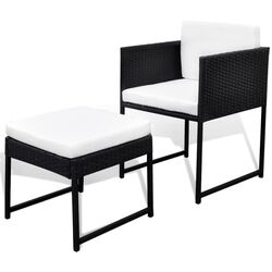 Set mobilier de gradina VidaXL 42759 (Black/White) Thumb