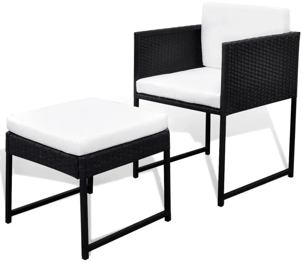 Set mobilier de gradina VidaXL 42759 (Black/White)