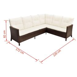 Set mobilier de gradina VidaXL 43095 (Brown/White) Thumb