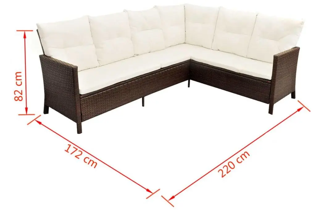 Set mobilier de gradina VidaXL 43095 (Brown/White) - 2
