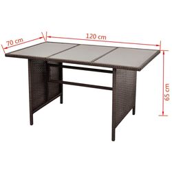 Set mobilier de gradina VidaXL 43095 (Brown/White) Thumb