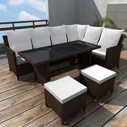 Set mobilier de gradina VidaXL 43095 (Brown/White)
