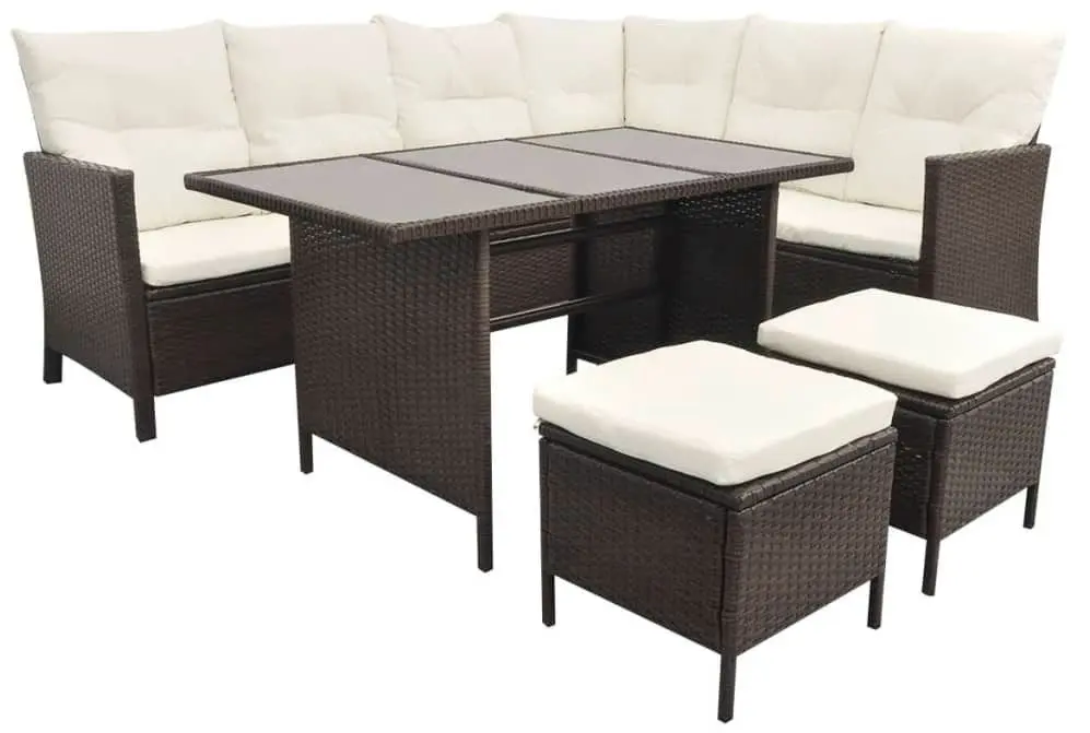 Set mobilier de gradina VidaXL 43095 (Brown/White) - 5