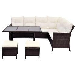 Set mobilier de gradina VidaXL 43095 (Brown/White) Thumb
