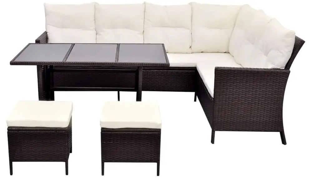 Set mobilier de gradina VidaXL 43095 (Brown/White) - 6