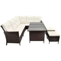 Set mobilier de gradina VidaXL 43095 (Brown/White) Thumb