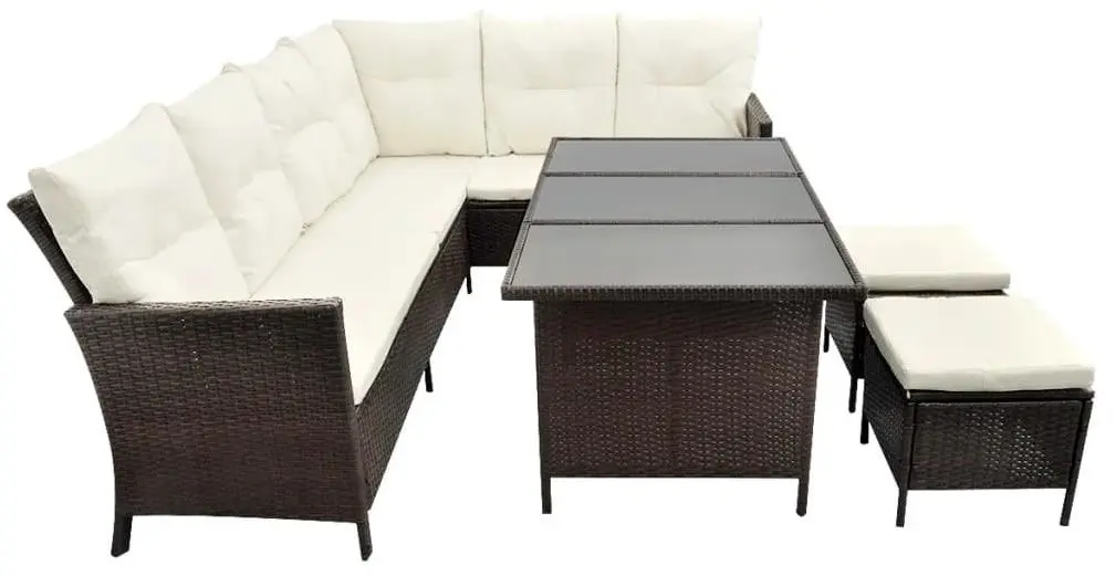 Set mobilier de gradina VidaXL 43095 (Brown/White) - 7