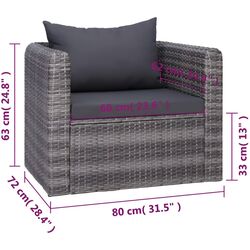 Set mobilier de grădină vidaXL 44158 (Grey) Thumb