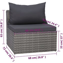 Set mobilier de grădină vidaXL 44158 (Grey) Thumb