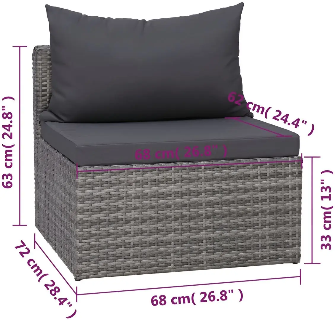 Set mobilier de grădină vidaXL 44158 (Grey) - 13