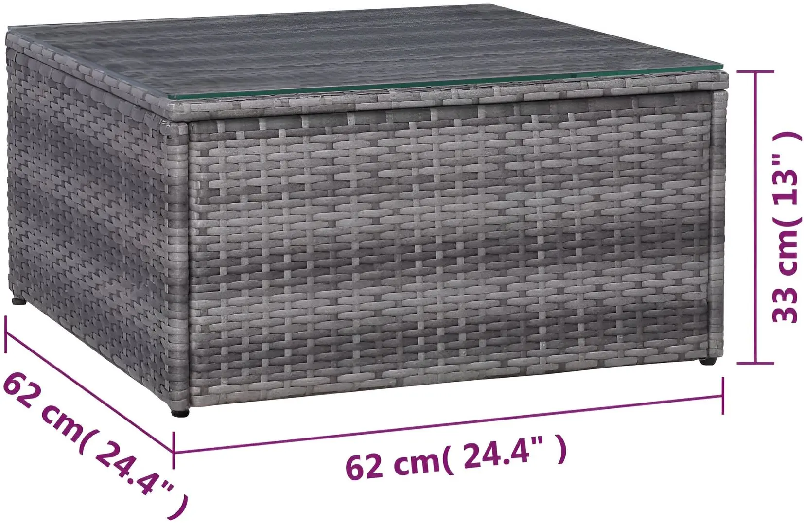 Set mobilier de grădină vidaXL 44158 (Grey) - 14
