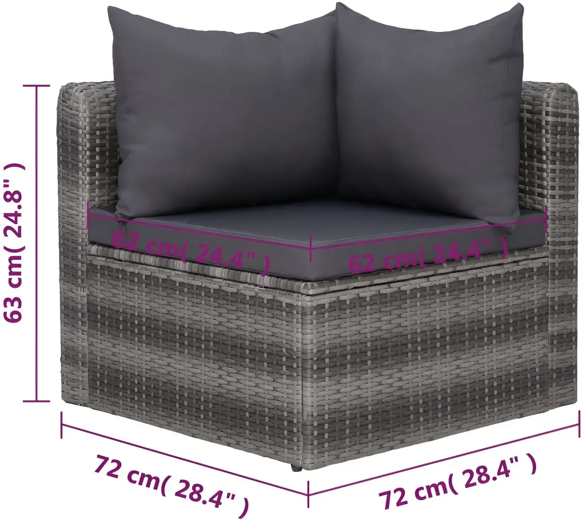 Set mobilier de grădină vidaXL 44158 (Grey) - 11