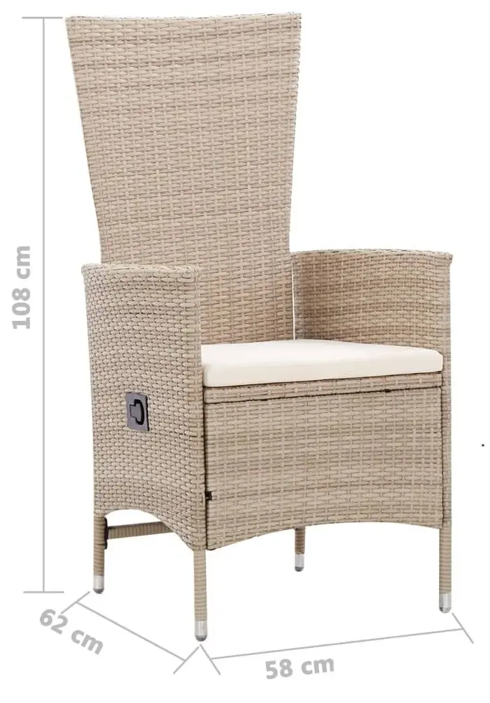 Set mobilier de gradina VidaXL 46040 (Beige/White)