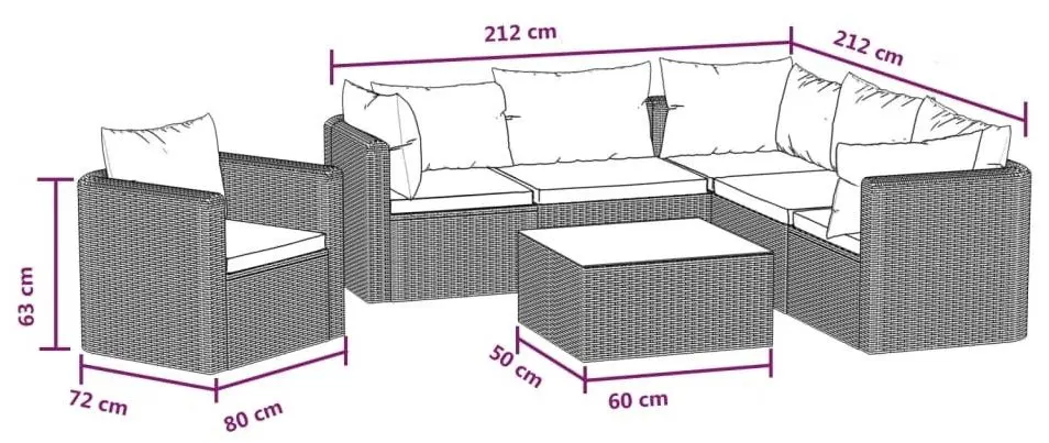 Set mobilier de gradina VidaXL 46552 (Black) - 2