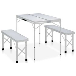 Set mobilier de gradina VidaXL 48181 (White/Silver) Thumb