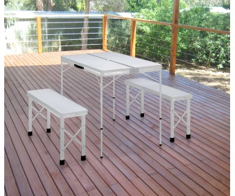 Set mobilier de gradina VidaXL 48181 (White/Silver)