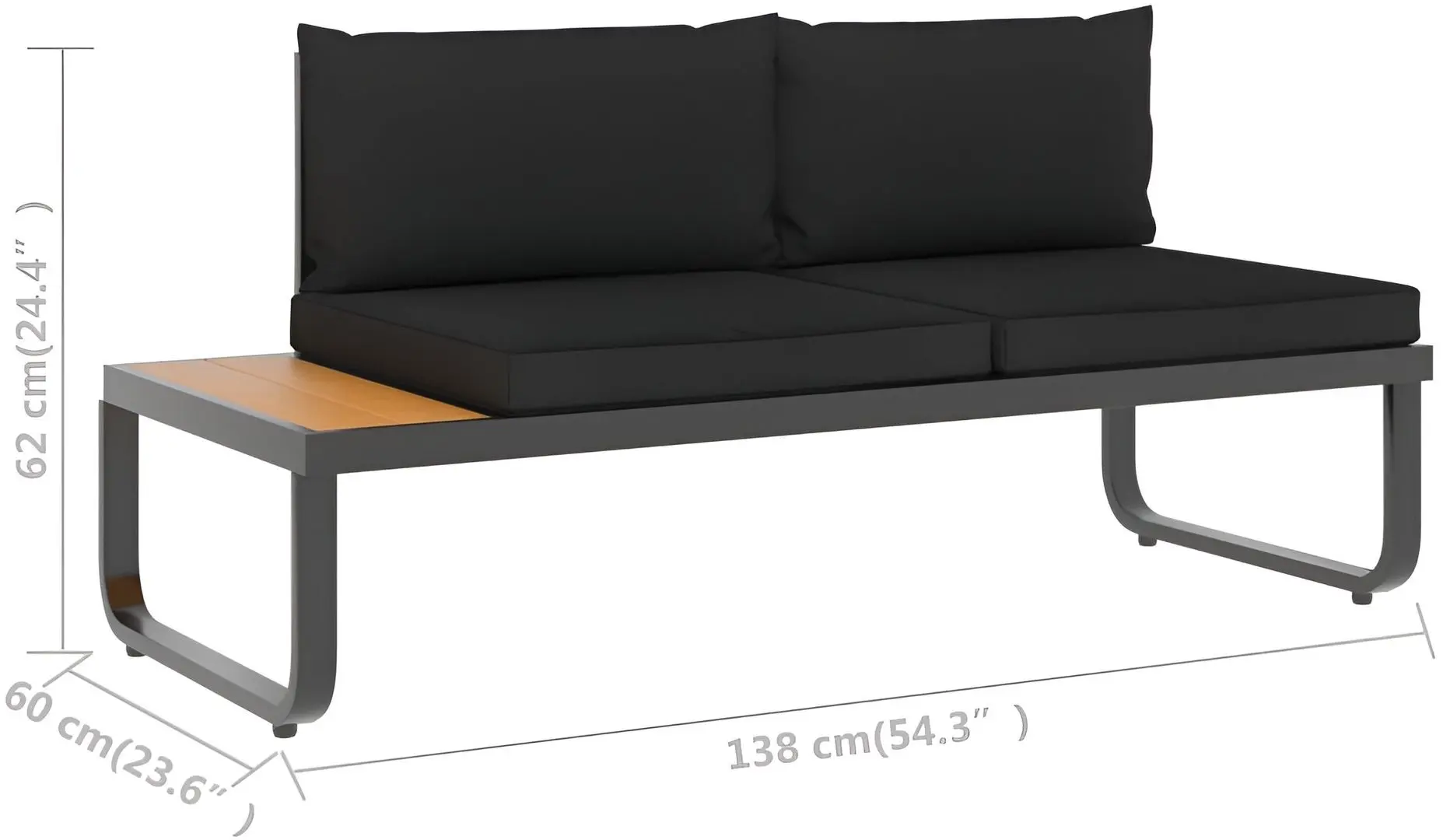Set mobilier de grădină VidaXL 48654 (Dark Grey/Brown)