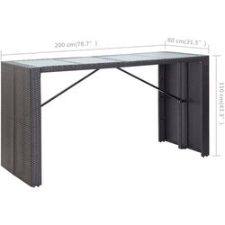 Комплект садовой мебели VidaXL 49569 (Black) Thumb