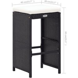 Комплект садовой мебели VidaXL 49569 (Black) Thumb