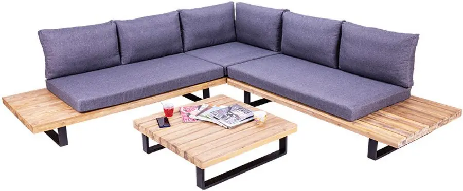 Set mobilier de gradina Villager Avila 67204 (Gray/Wood)