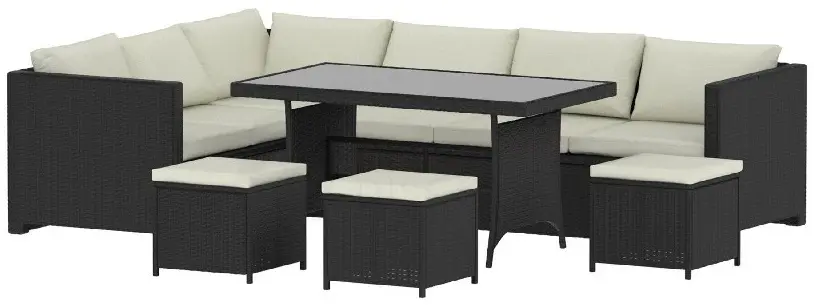 Set mobilier de gradina Waltz Nissa F5120 (Black/Beige) - 2
